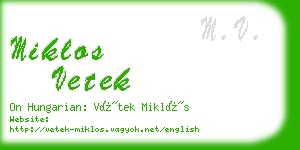 miklos vetek business card